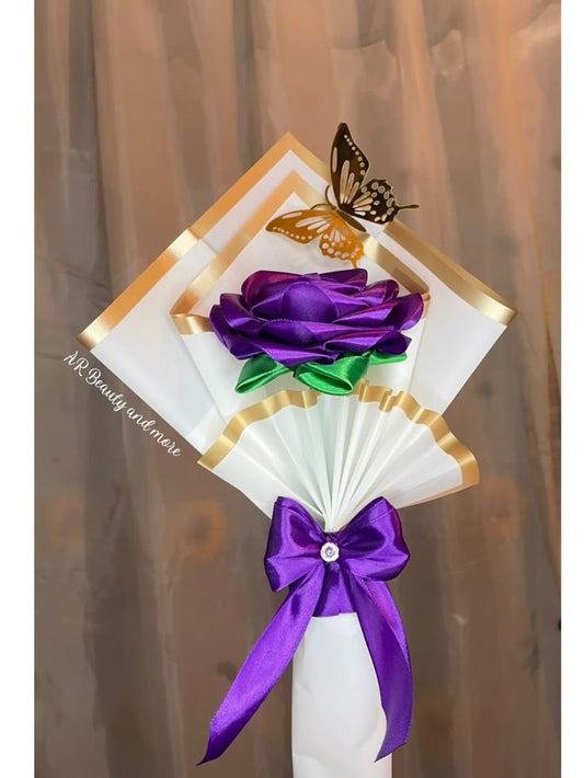 Elegant Purple Bloom Bouquet 💜 | Artificial Roses for Weddings & Décor