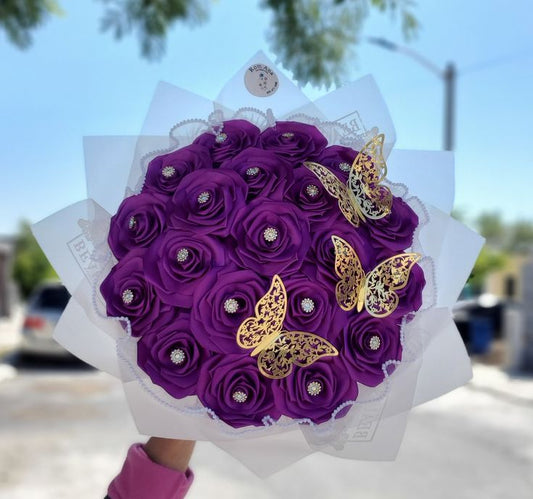 Royal Purple Rose Bouquet 💜 | Luxury Artificial Flowers for Gifts & Décor