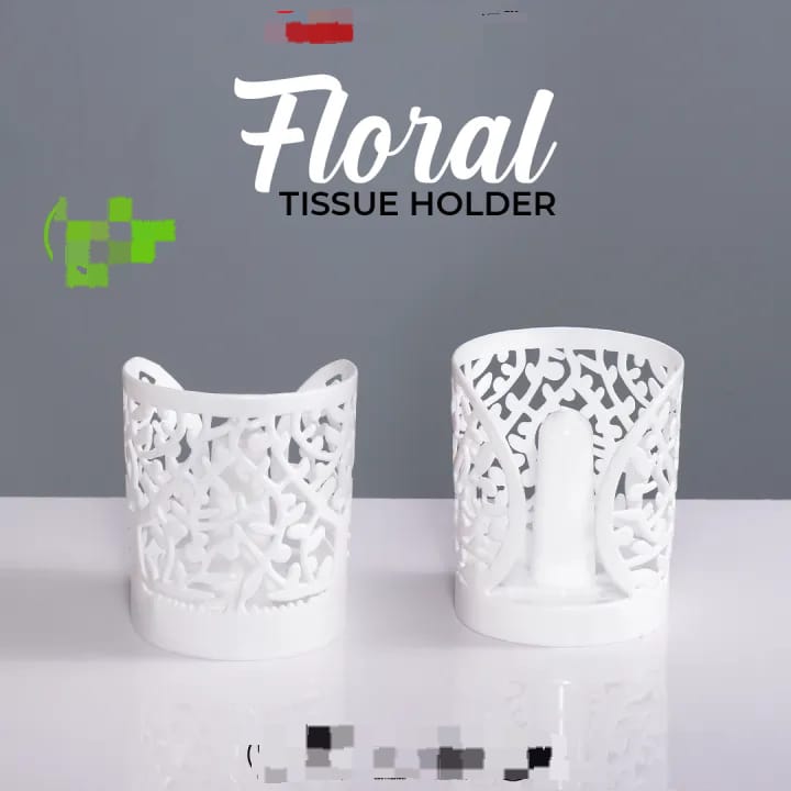 Floral Tissue Holder – Stylish Round Shape
