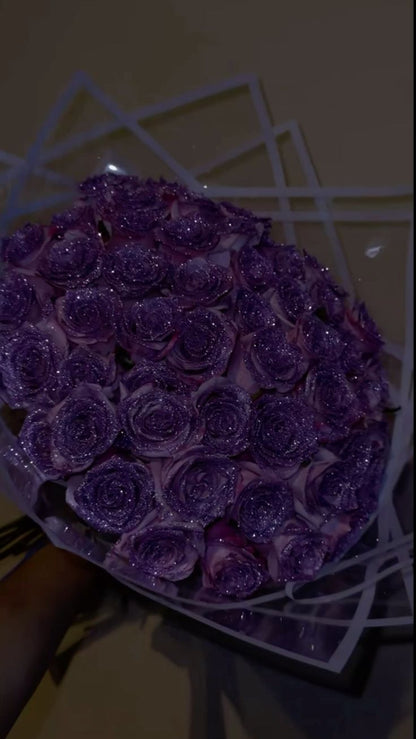 💜🎀 Purple Ribbon Flower Bouquet 🎀💜