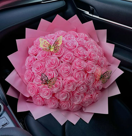 Luxury Pink Rose Bouquet 💖🌸 | Charming Elegance & Sweet Affection