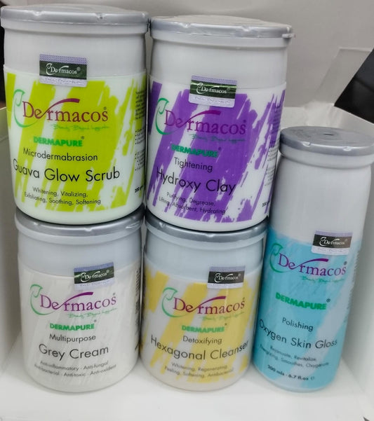 Dermacose 5 pieces facial set – complete skincare kit for glowing skin”