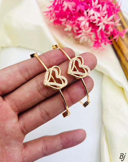 Dual Heart Crystal Bangles 💫