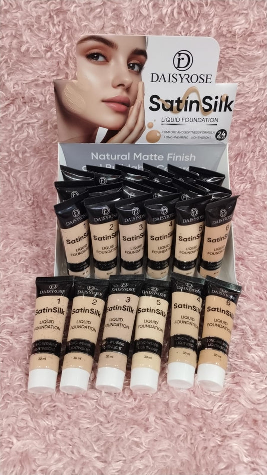 DAISYROSE SatinSilk liquid foundation bottle – full coverage makeup for women”