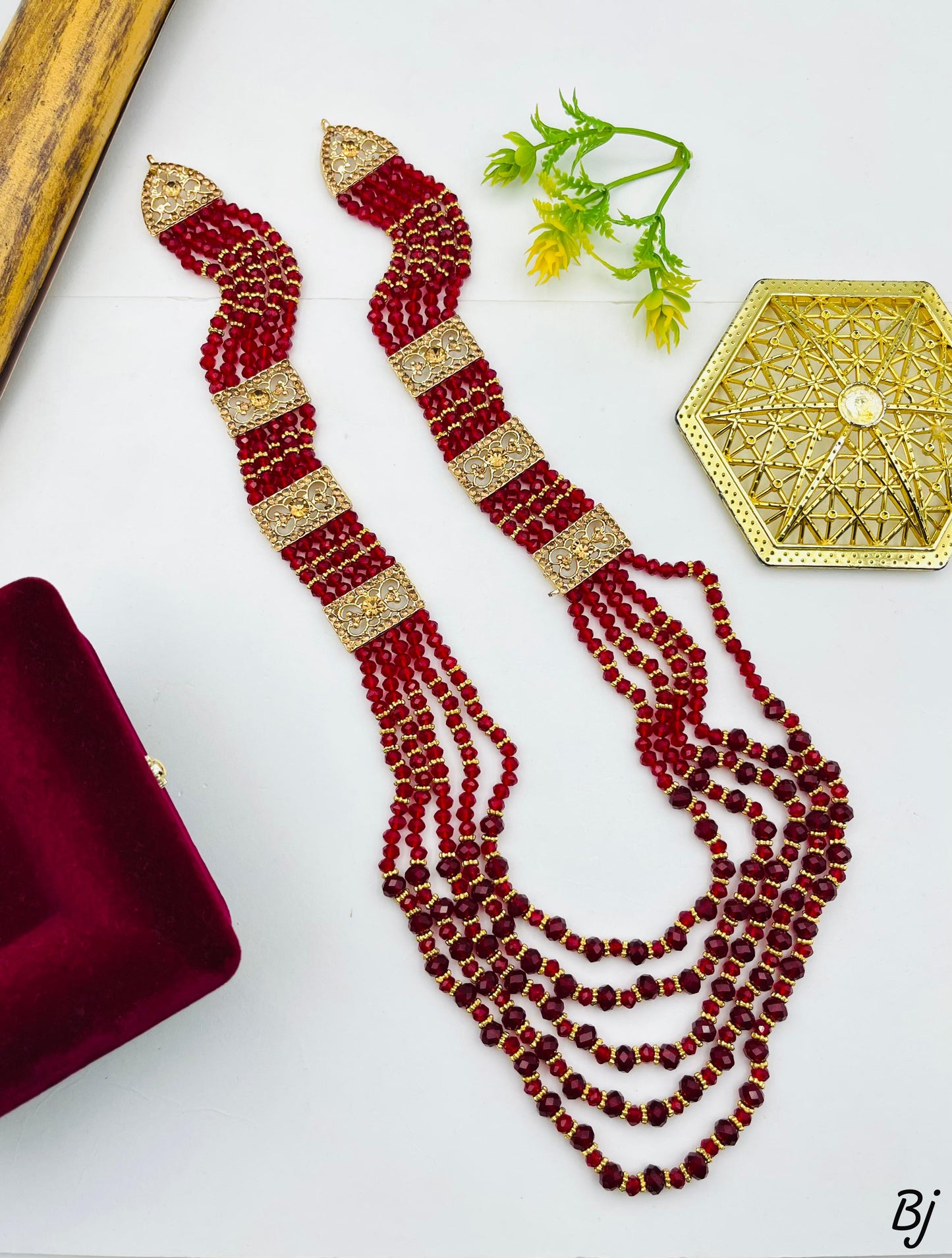 Multi-Layer Beaded Statement Necklace 💛❤️