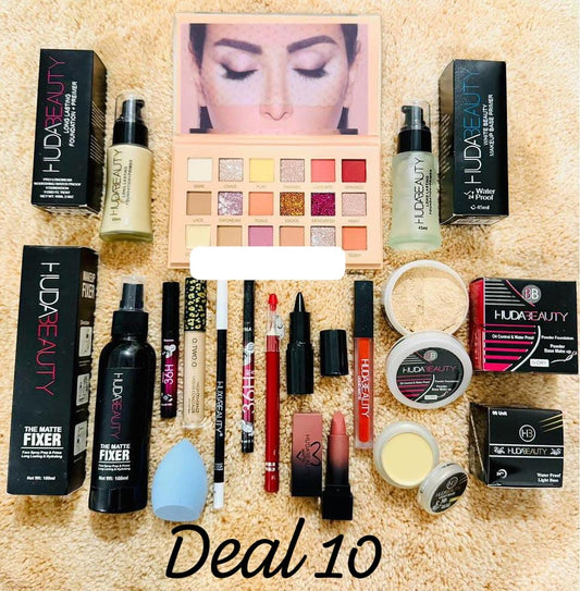 Complete 15-in-1 Glam Makeup Kit including foundation, primer, eyeshadow, lipstick and more”