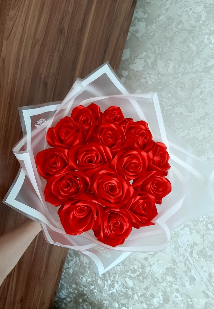 Luxury Red Rose Bouquet with premium white wrapping and elegant ribbon – perfect gift for weddings, anniversaries, or Valentine’s Day."