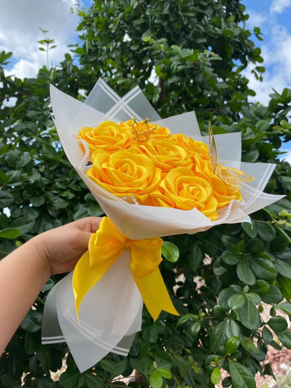 Yellow Ribbon Flower Bouquet 🌼