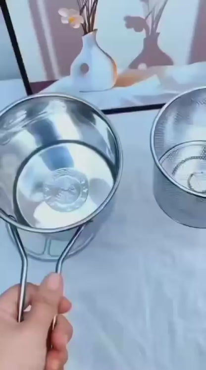 Deep Frying Pot with Strainer Basket – 1200ml Stainless Steel ✨🍗