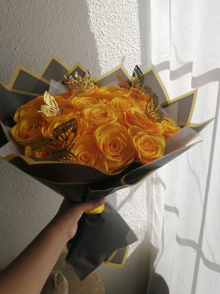 Yellow Ribbon Flower Bouquet 🌼