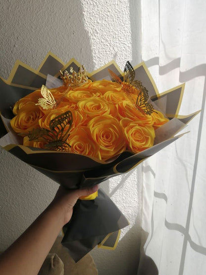 Yellow Ribbon Flower Bouquet 🌼