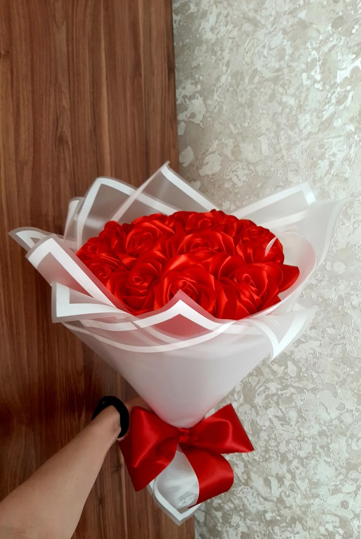 Luxury Red Rose Bouquet with premium white wrapping and elegant ribbon – perfect gift for weddings, anniversaries, or Valentine’s Day."