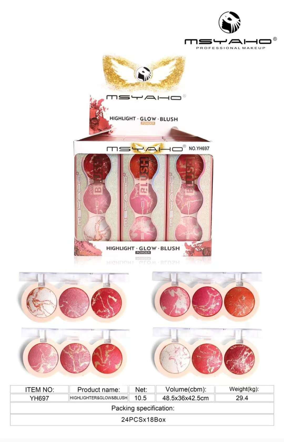 MSYAHO 3 in 1 Blush & Highlighter ✨