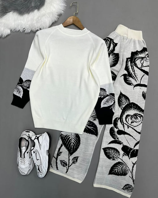 🌸 Flower Printed 2-Pcs Co-Ord Set for Winters (WWTS-19)