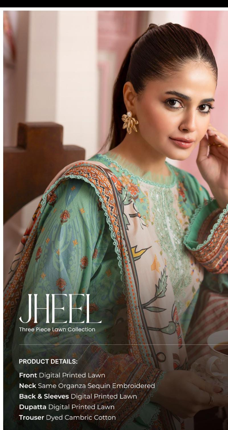 Jheel Premium 3-Piece Digital Printed Lawn Collection